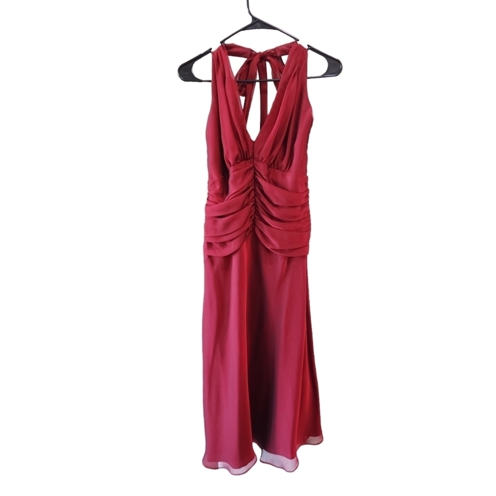 💜 Watters & Watters Red Midi Dress New Year Holiday Christmas Party
